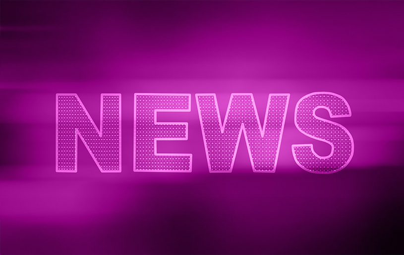 News in neon font